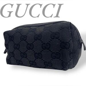 Black gucci canvas pouch